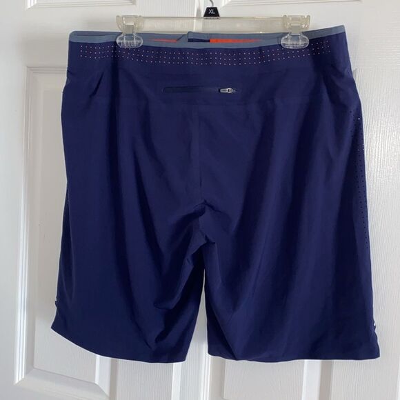 NWOT Speedo Navy Swim Shorts with Orange Accents - Picture 2 of 6